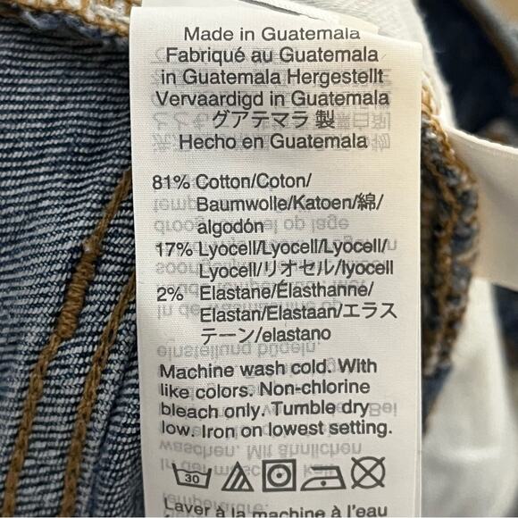 MADEWELL high rise denim shortie cutoff jean shorts size 26 medium wash - Picture 6 of 6